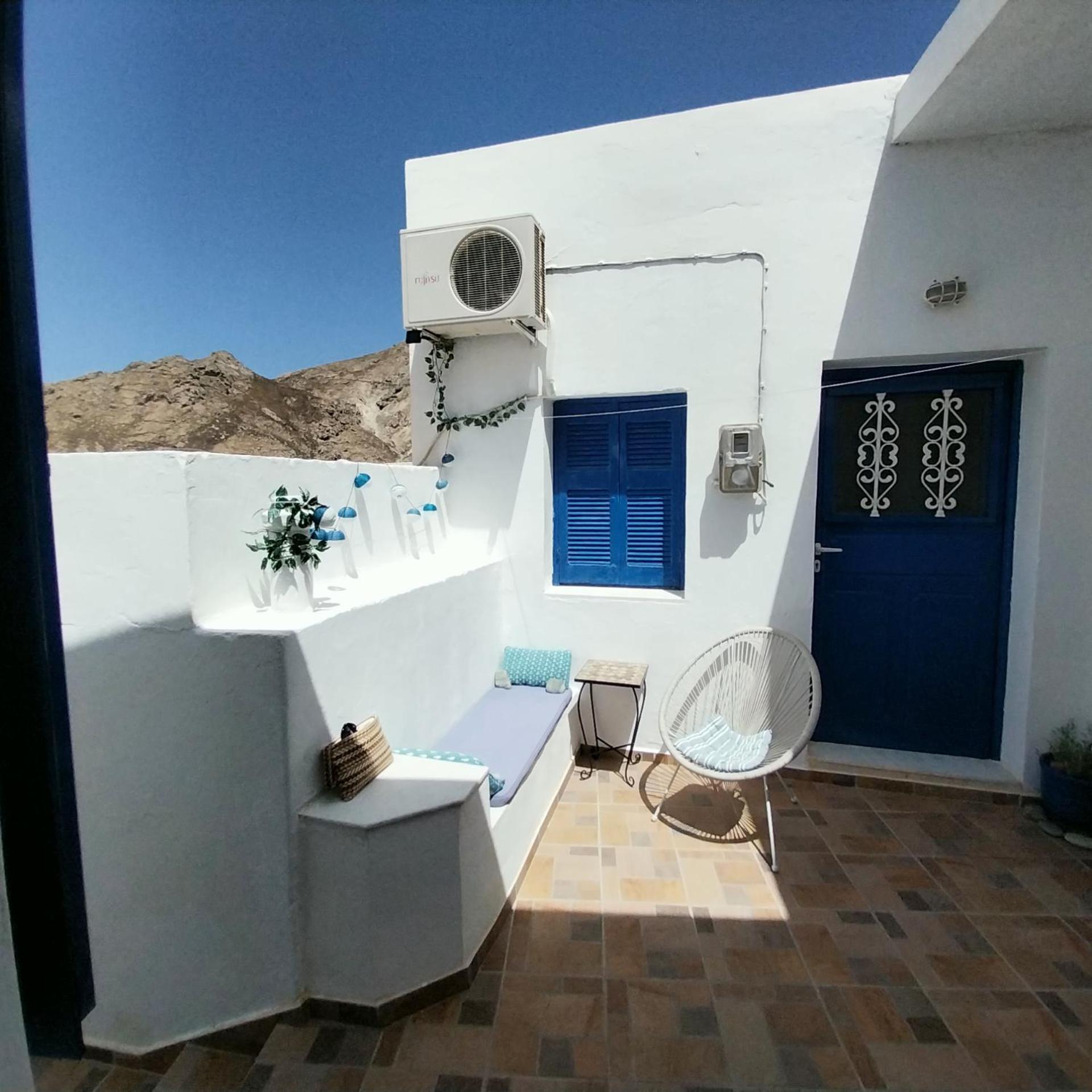 Cycladic House White And Blue In Kato Chora Villa Serifos Town Екстериор снимка